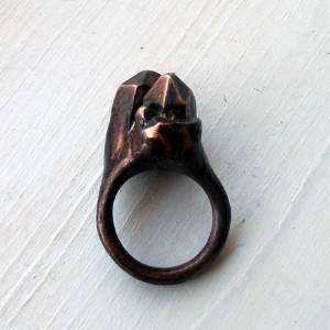 Urban Modern Crystal: Industrial Copper Ring Metal