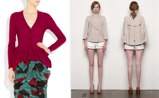 Ruffled cardigan by Alexander McQueen & Jacket by Eryn Brinié