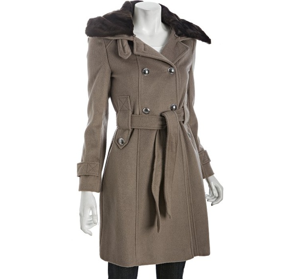 Phoebe mink and wool coat by Tahari