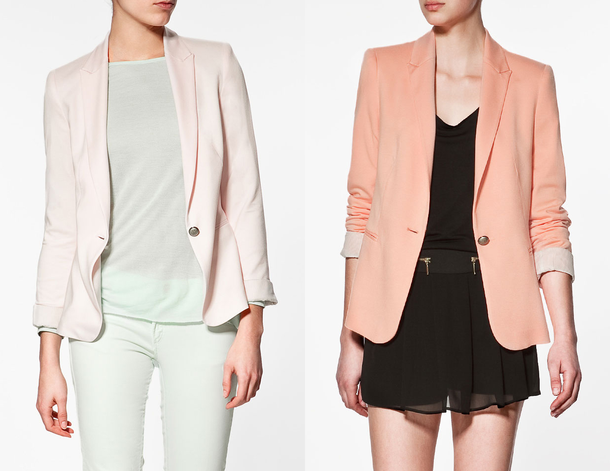 Pink & Tangerine Jersey Blazers by Zara