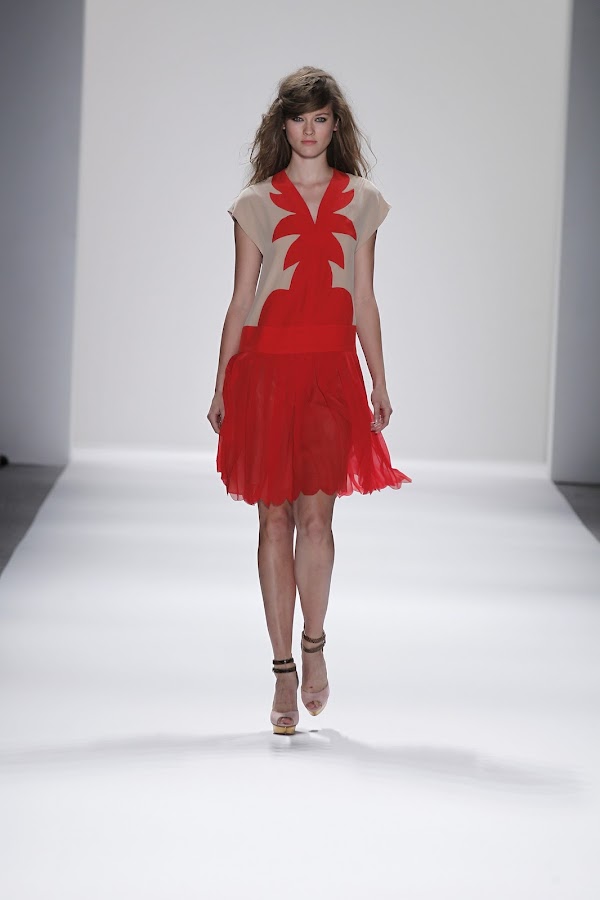 Radiating red and cream dress by Jill Stuart