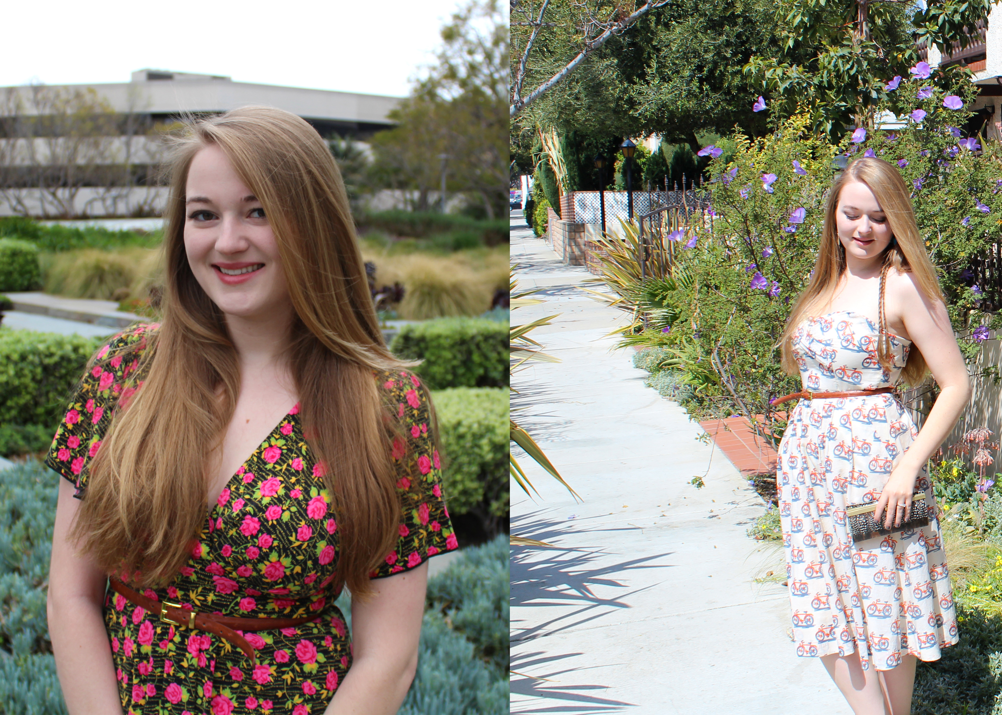 Rose Print Dress and Bike Lane Dress