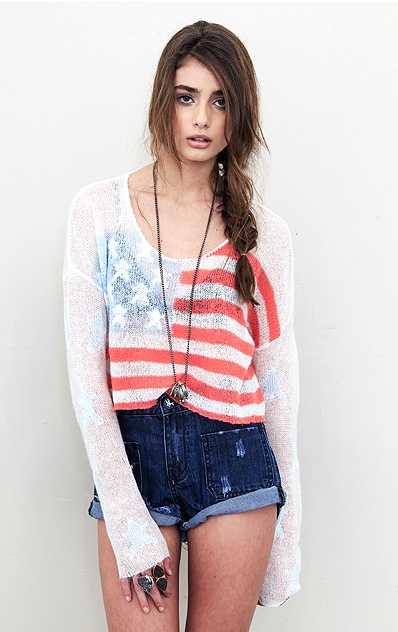 Fourth of July Billy Cropped Sweater by Wildfox