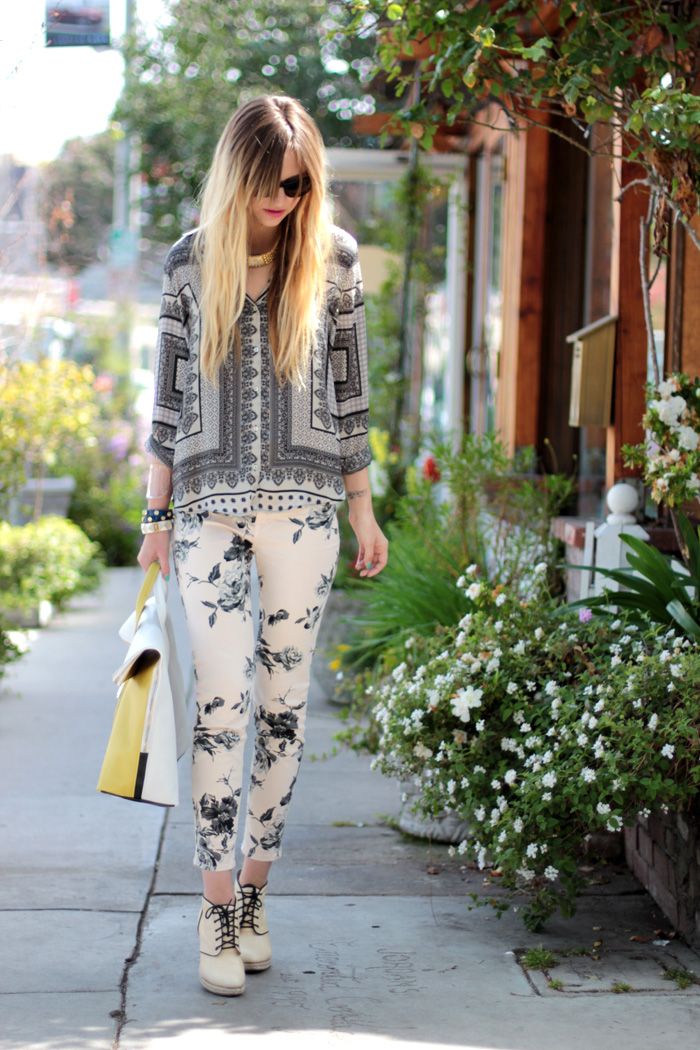 J. Brand jeans, Zara top, Loeffler Randall boots, 3.1 Phillip Lim bag, Elizabeth and James sunglasses and Tory Burch bracelets, from Late Afternoon blog