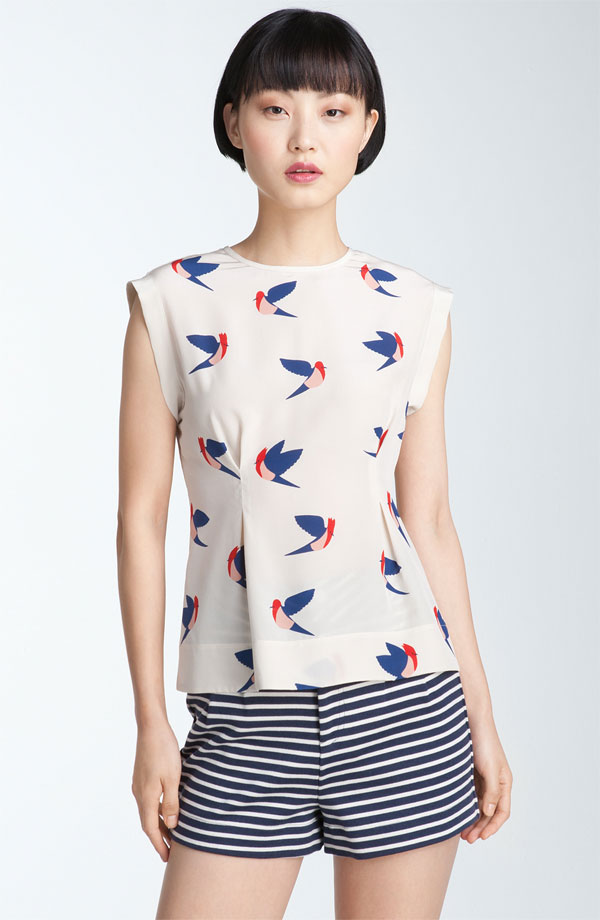 'Finch Flight' Print Silk Top from Marc by Marc Jacobs