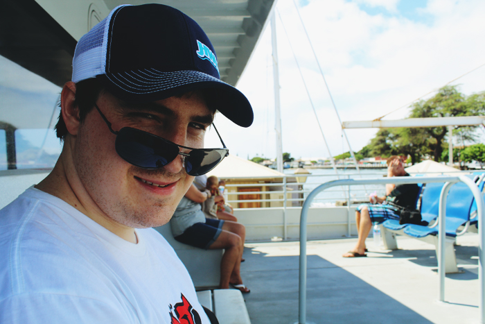 Matthew, on the ferry to Lana'i