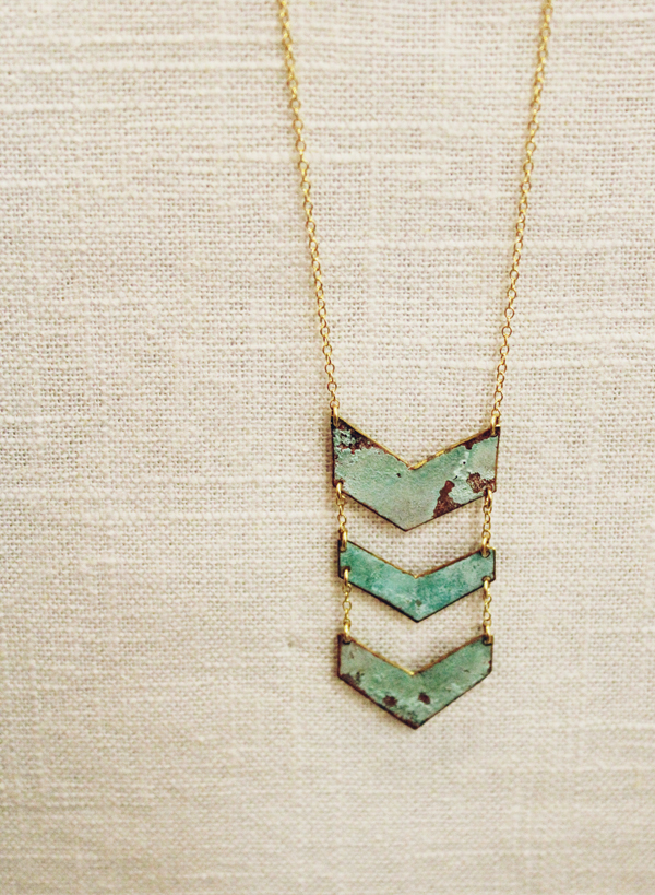 Triple Chevron Necklace by Ninotchka Goods