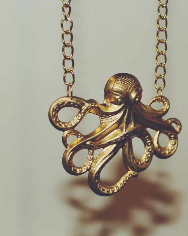 octopus necklace by Gold Tentacle