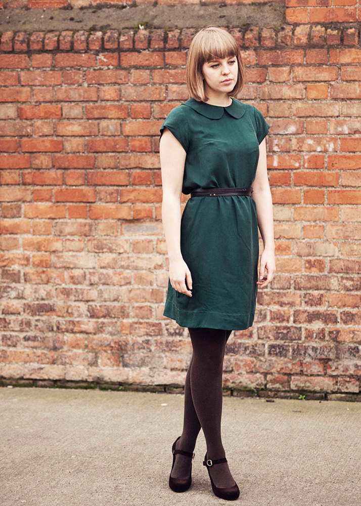Hunter Green Silk Dress by janeyclothing on Etsy
