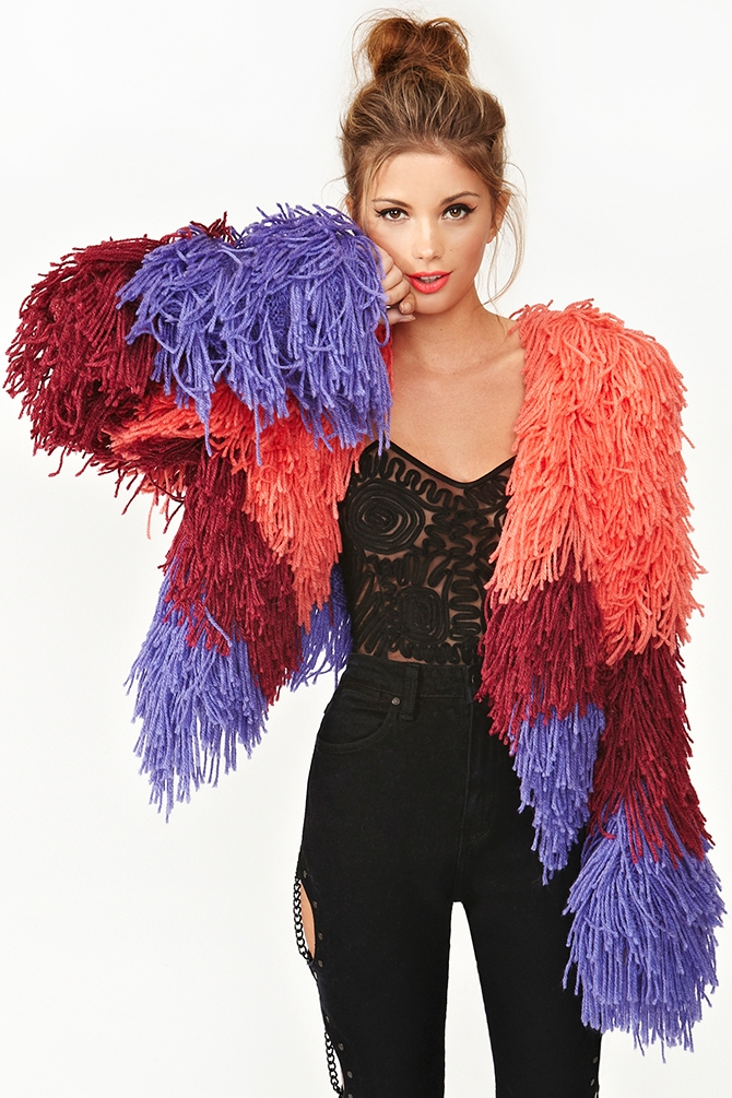 Ombre Fuse Shag Jacket by Nasty Gal