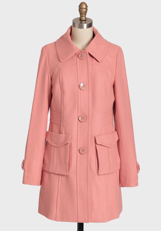 Vintage Rose Wool Coat by Tulle