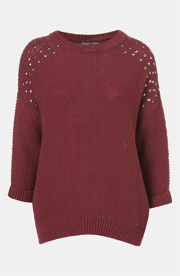 Topshop Studded Shoulder Sweater